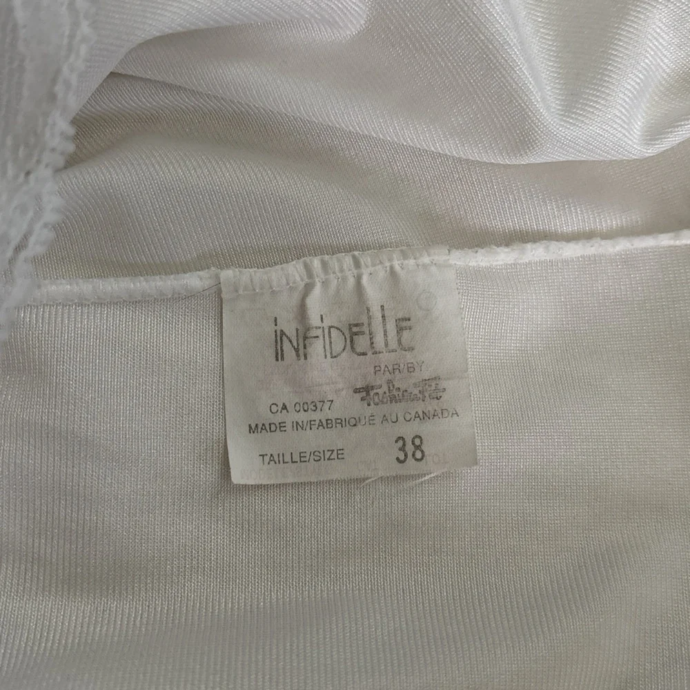 3 / $30 💘 vintage white lace trim lingerie chemise slip dress nightgown - Picture 4 of 4